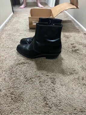Classic Men's Black Leather Ankle Boots